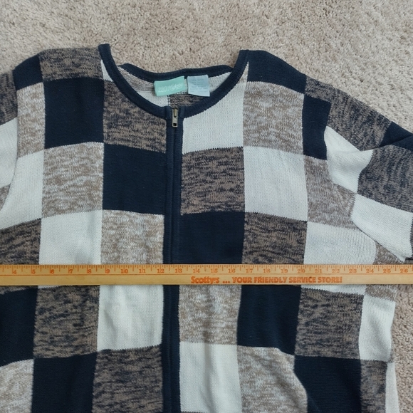 220 Hickory vintage Colorblock cardigan zip sweater Women's 3XL Block Top Style - Picture 11 of 12
